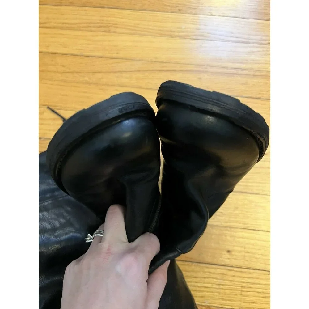 RARE Fiorentini + Baker Elena Tall OTK Fold Down Riding Boots 37.5 Black Leather